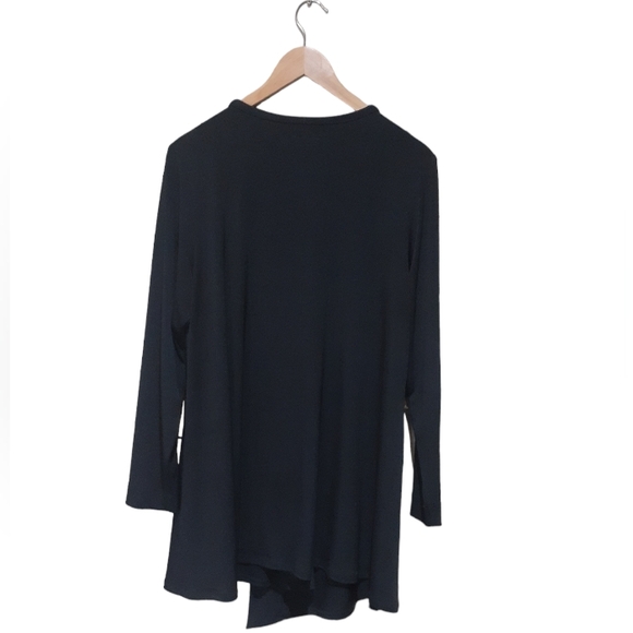 Periphery Women's Jersey Top Long Sleeve Assymetrical Front Hem Black Size XL - Picture 3 of 7